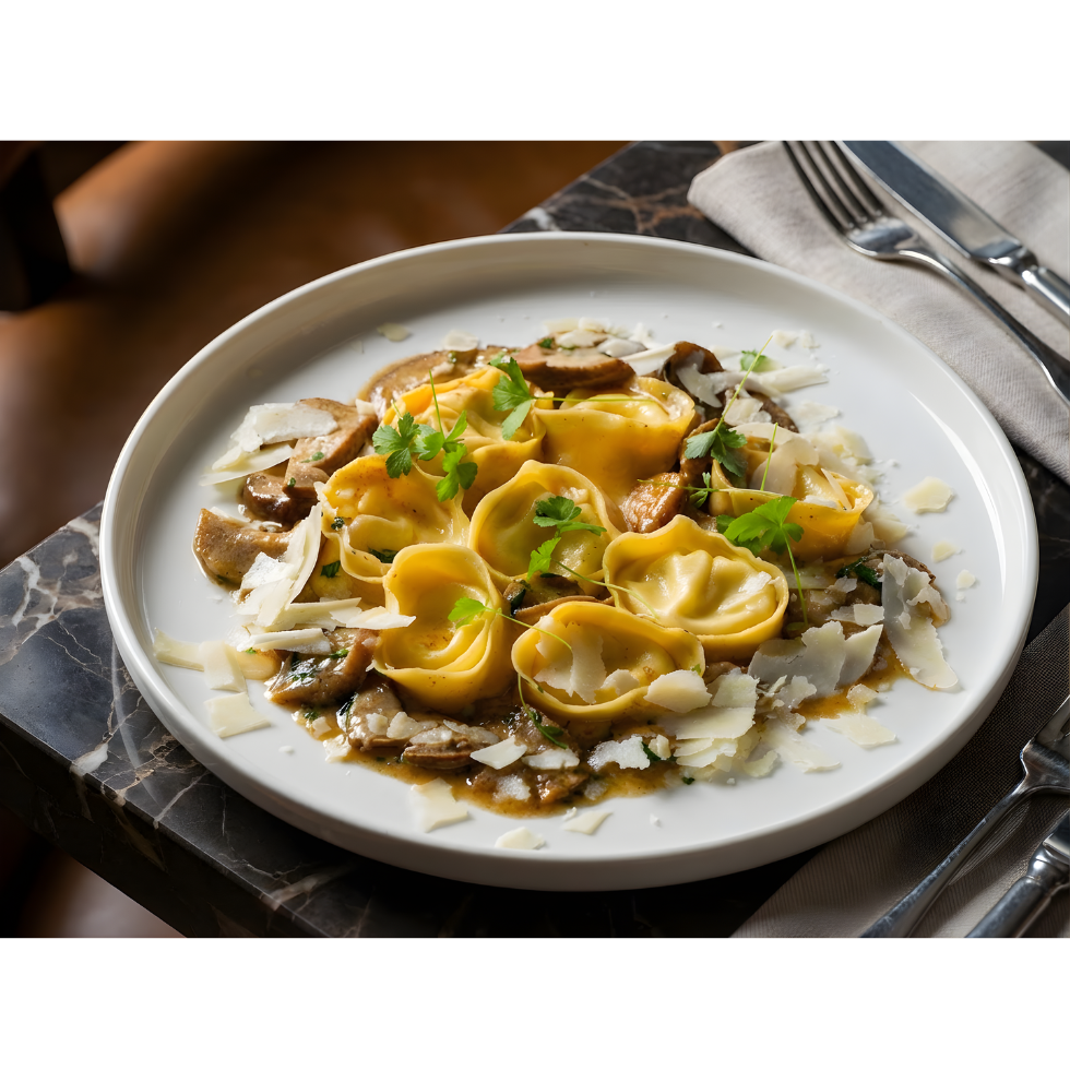 PECORINO TORTELLINI & PORCINI RAGOUT (SERVE 2)