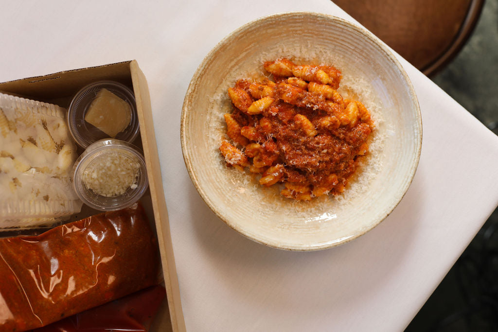 Kids Cavatelli, bolognese ragout, tomato, parmgiano