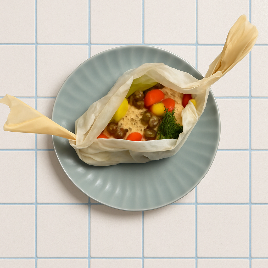 Barramundi bake in Parchment paper