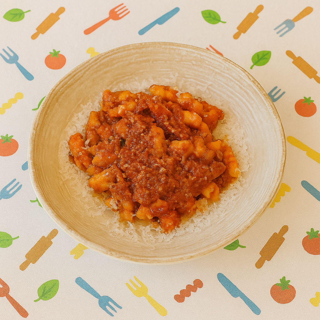 Kids Cavatelli, bolognese ragout, tomato, parmgiano