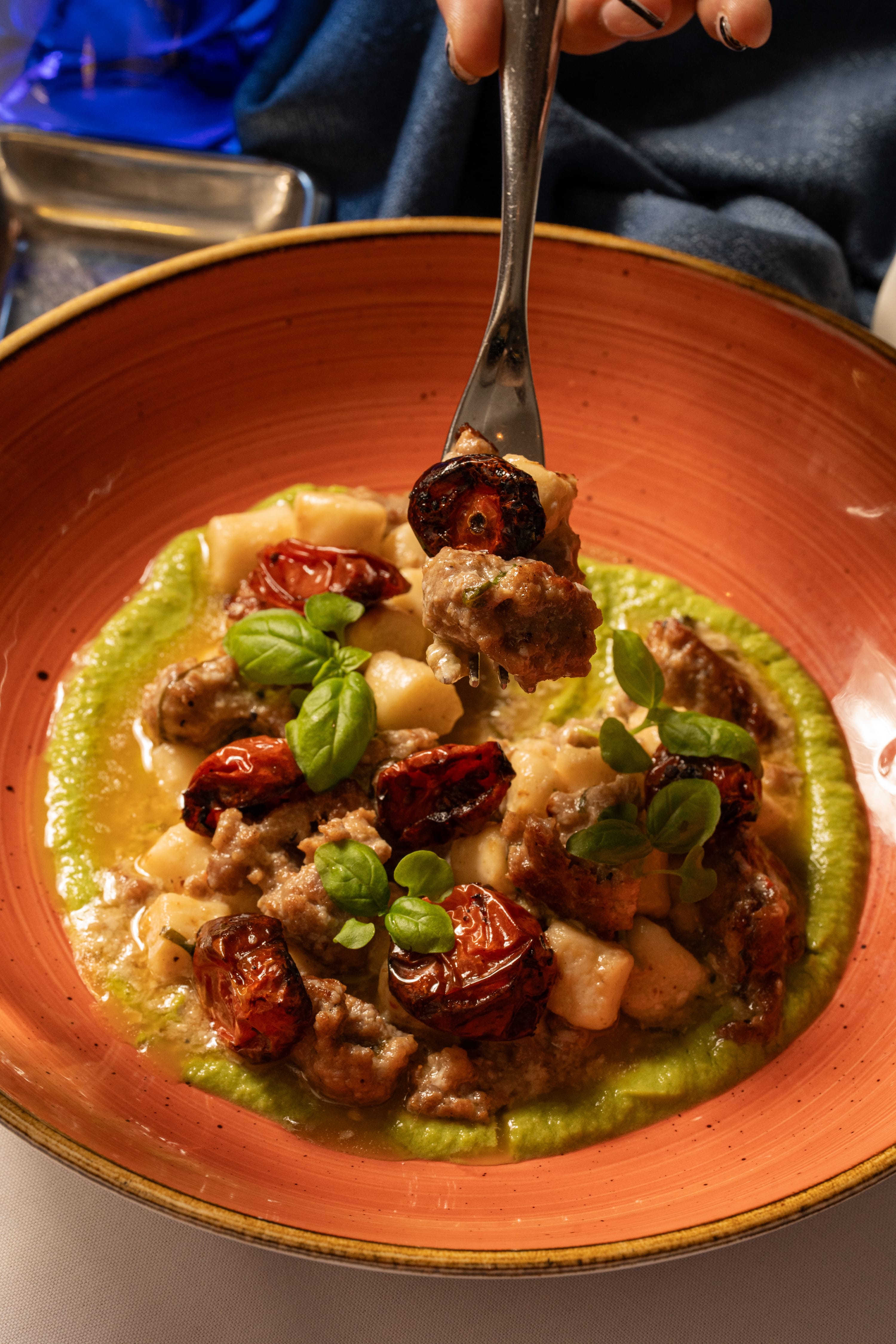 Ricotta Gnocchi, Sausage &amp; Broccolini pesto