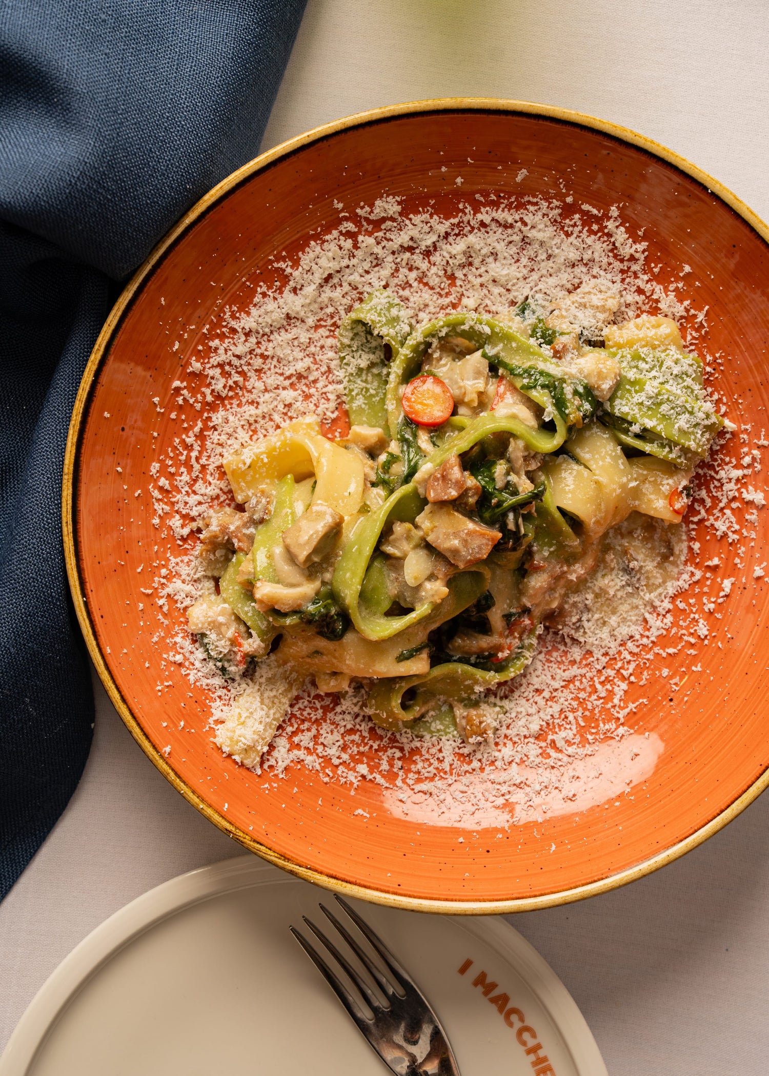 Scialatielli, porchetta, cime di rapa, chilli, ricotta salata